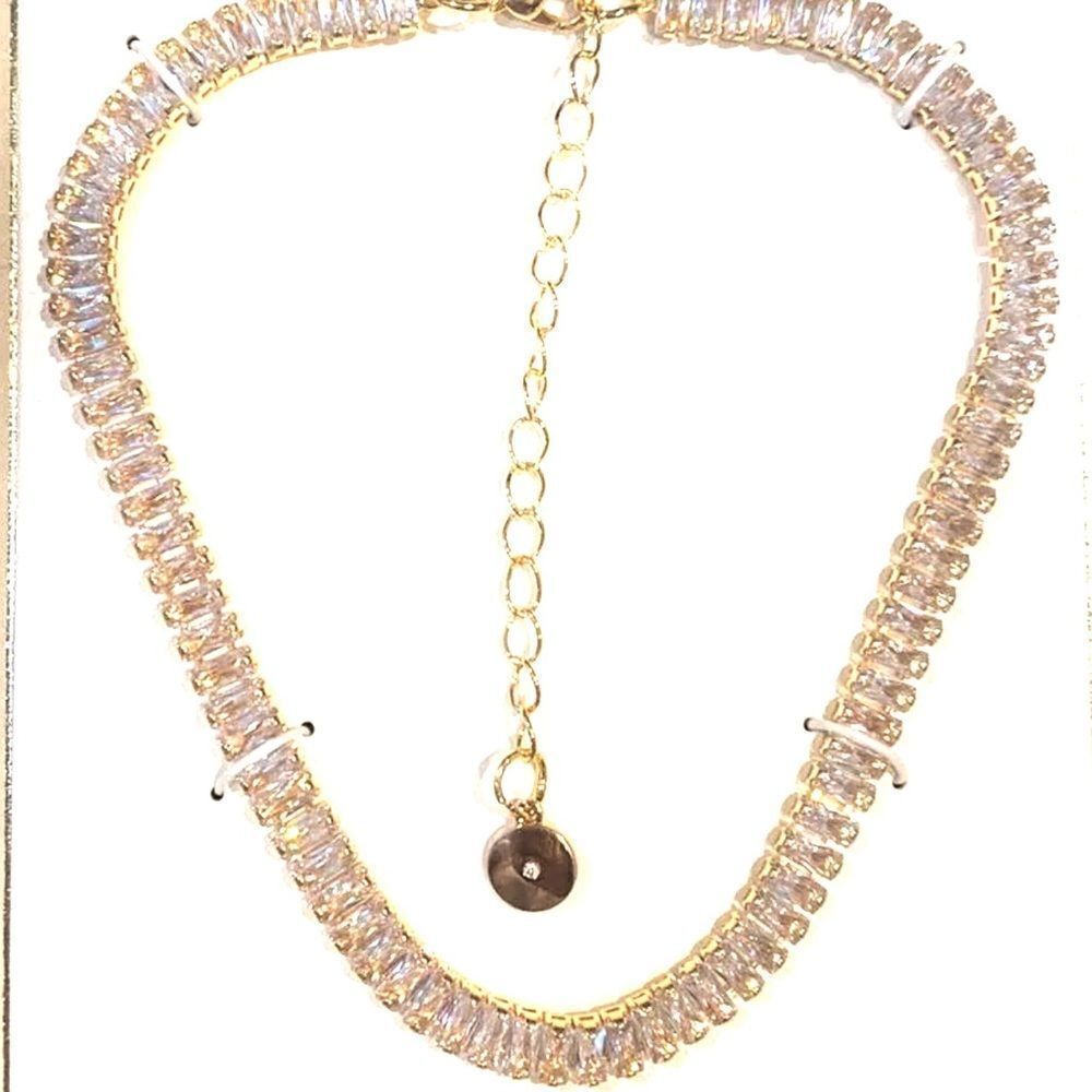 Pink Linen Cubic Zirconia Choker